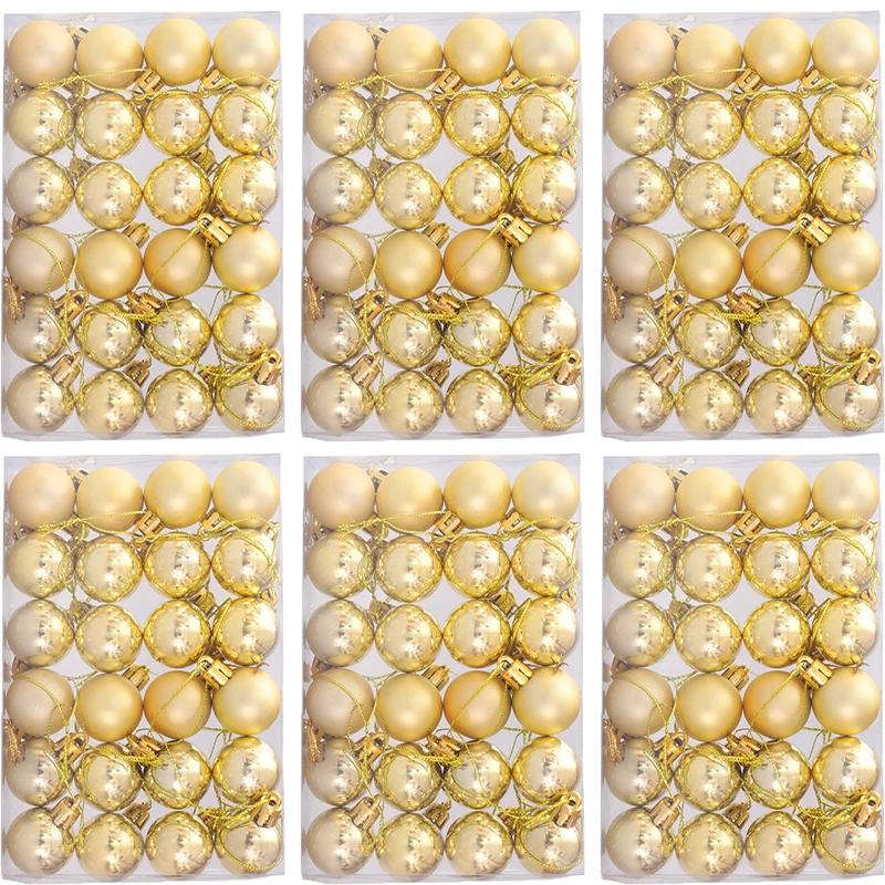 

24/72 шт. Мини-шарики для рождественской елки с гальваническим покрытием, подвески для рождественской елки, набор для украшения праздничной вечеринки 72pcs-(3 box)