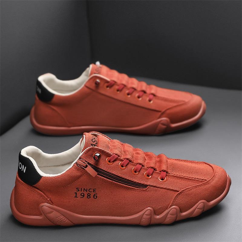 

Модная парусиновая обувь мужская весенняя дизайнерская спортивная с мягкой подошвой дышащая повседневная обувь роскошная трендовая повседневная обувь для вождения для ленивых людей 44 красный