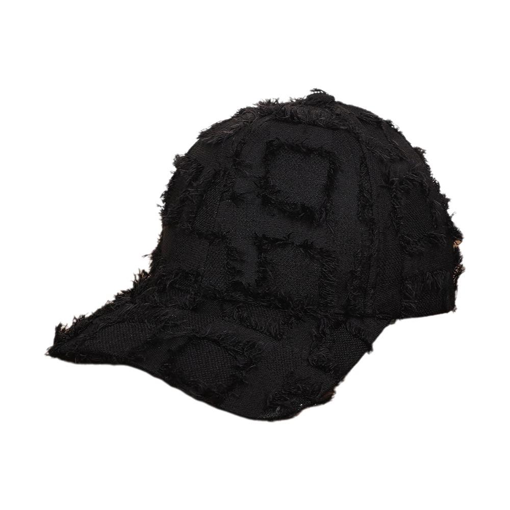 Frayed Edge Plaid Baseball Cap Adjustable Fit Sun Shading Cap Casual Baseball Hat  Daily Wear