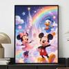 Disney Diamond Art Painting Kit Mickey Minnie Donald Magical Castle Rainbow Sparkle Home Wall Decor Handmade Gift
