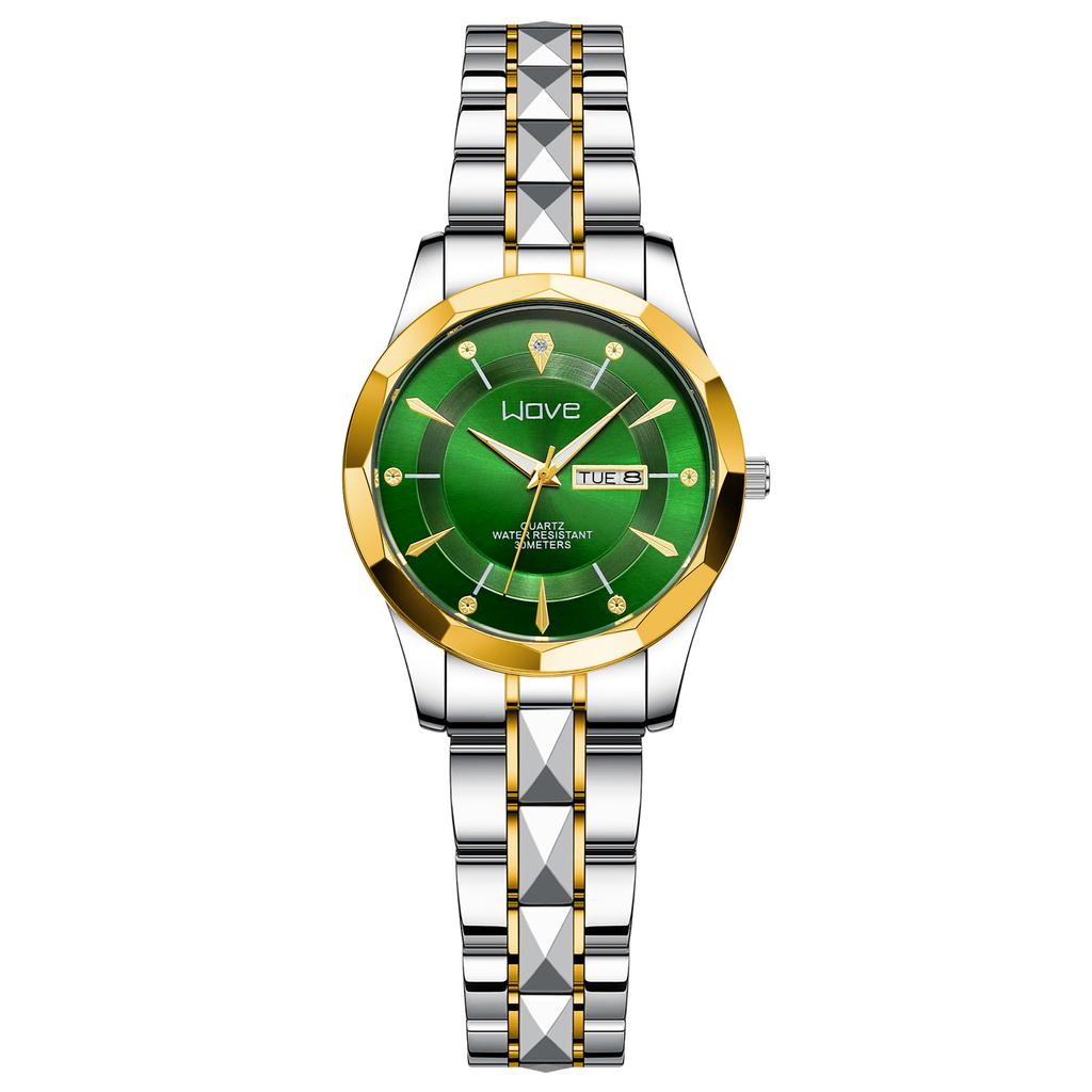 Watch Couple, Simple Quartz Watch, Double Calendar Week Business Watch Watch Men'S Luminous Light