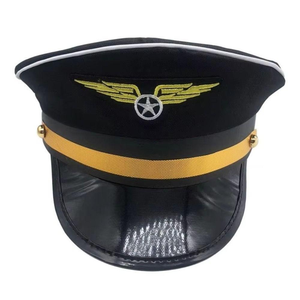Fluglinien-Thema Luftwaffe Kappe Kostüm Requisite Uniform Pilotenkappe Pilotenhut Halloween