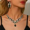 Vintage Evening Dress Jewelry Set: European & American Floral Necklace and Earrings
