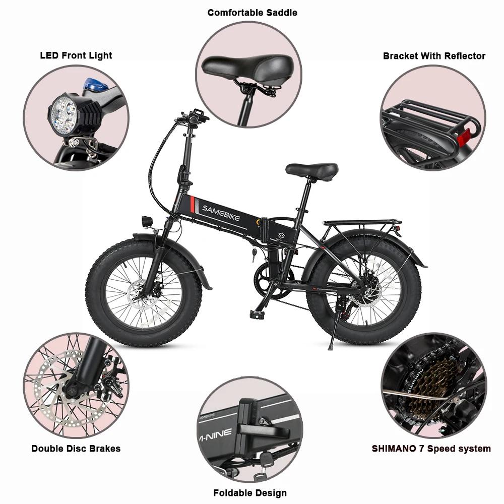 2025 New LOTDM200 Folding Electric Bike 500W Motor 48V-10AH Lithium Battery Urban Portable Electric Bike EU stock