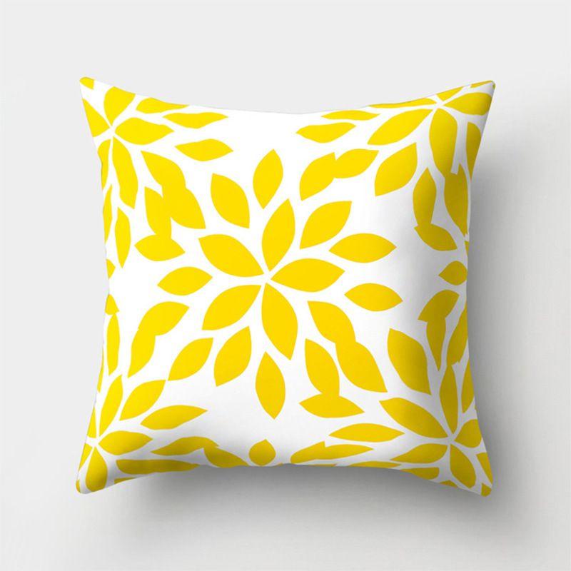 Yellow Geometric Cushion Cover For Home Sofa Decoration 18 Inch