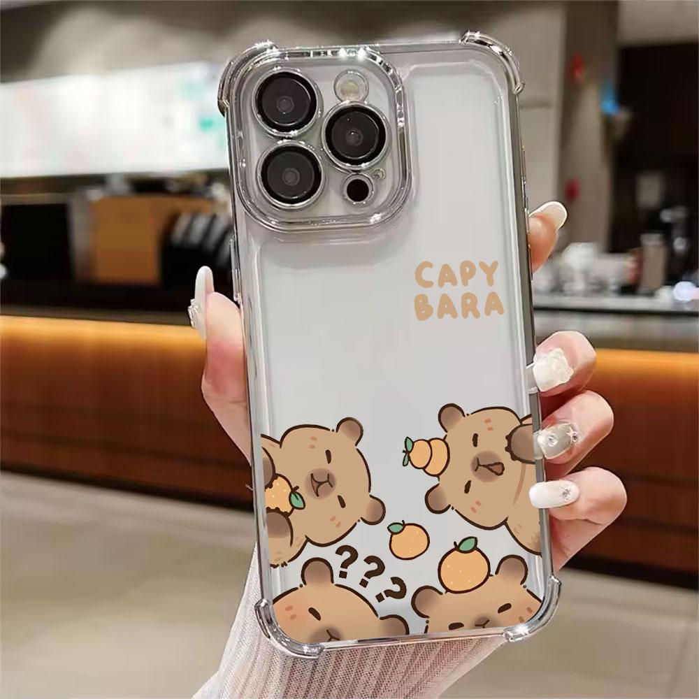 Cute Little Capybara Phone Case For Xiaomi 15T 14T 13 Pro 15 F8 Ultra Poco X7 F7 Pro X3 X5 X6 F5 M7 Soft Shockproof Clear Cover