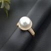 Classic Luxury Banquet Pendant Zircon Necklace Pearl Earrings Women Jewelry Korean Style Ring