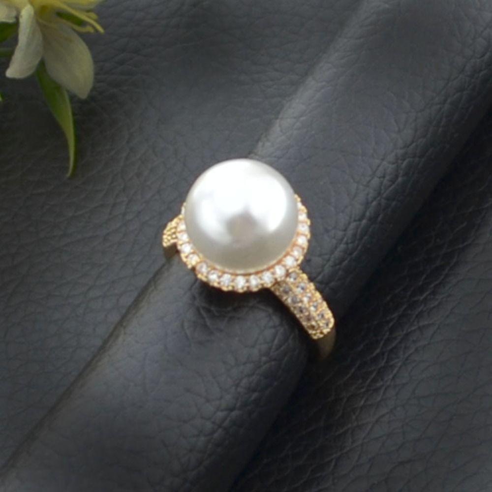 Classic Luxury Banquet Pendant Zircon Necklace Pearl Earrings Women Jewelry Korean Style Ring