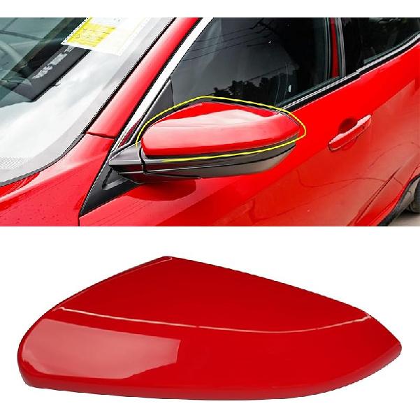 Moonlinks Compatible With 2016- Honda Civic Side Mirror Cover Replacement,Glossy Black LH & RH Side Door Rearview Mirror Cap Trim For 10Th Gen