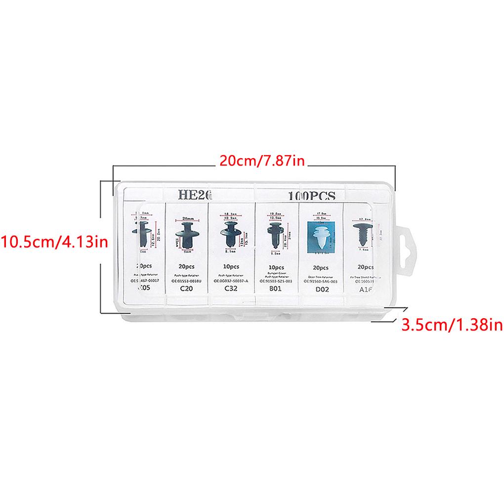 100pcs Auto Fastener Clip Car Fender Push Retainer Pin Rivet Bumper for Door Trim Panel Retainer Car Clips