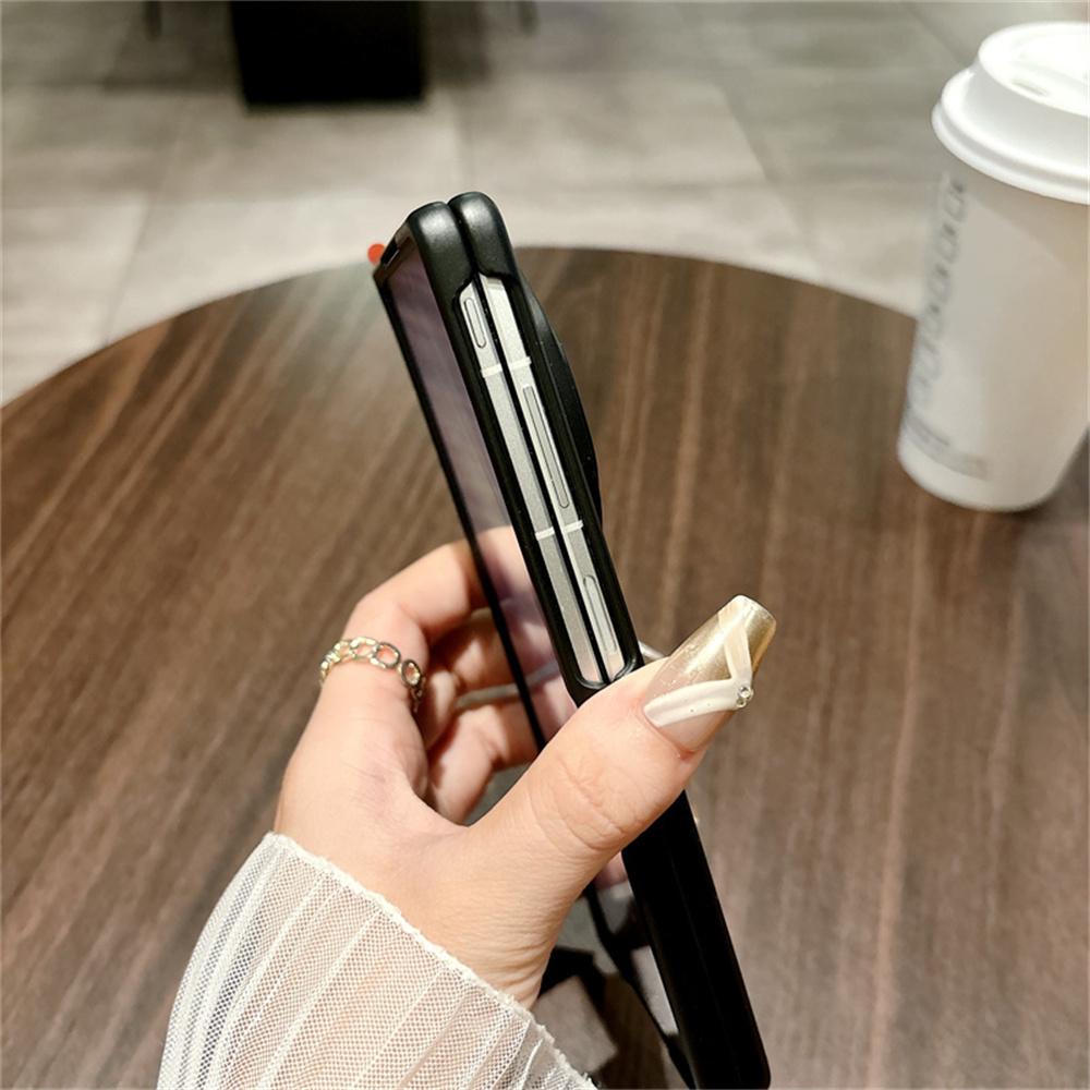 Fashion Solid Color Phone Case For VIVO X Fold 5 Front Protection Film PC Hard Shell Hinge Transparent Fold5 Back Cover