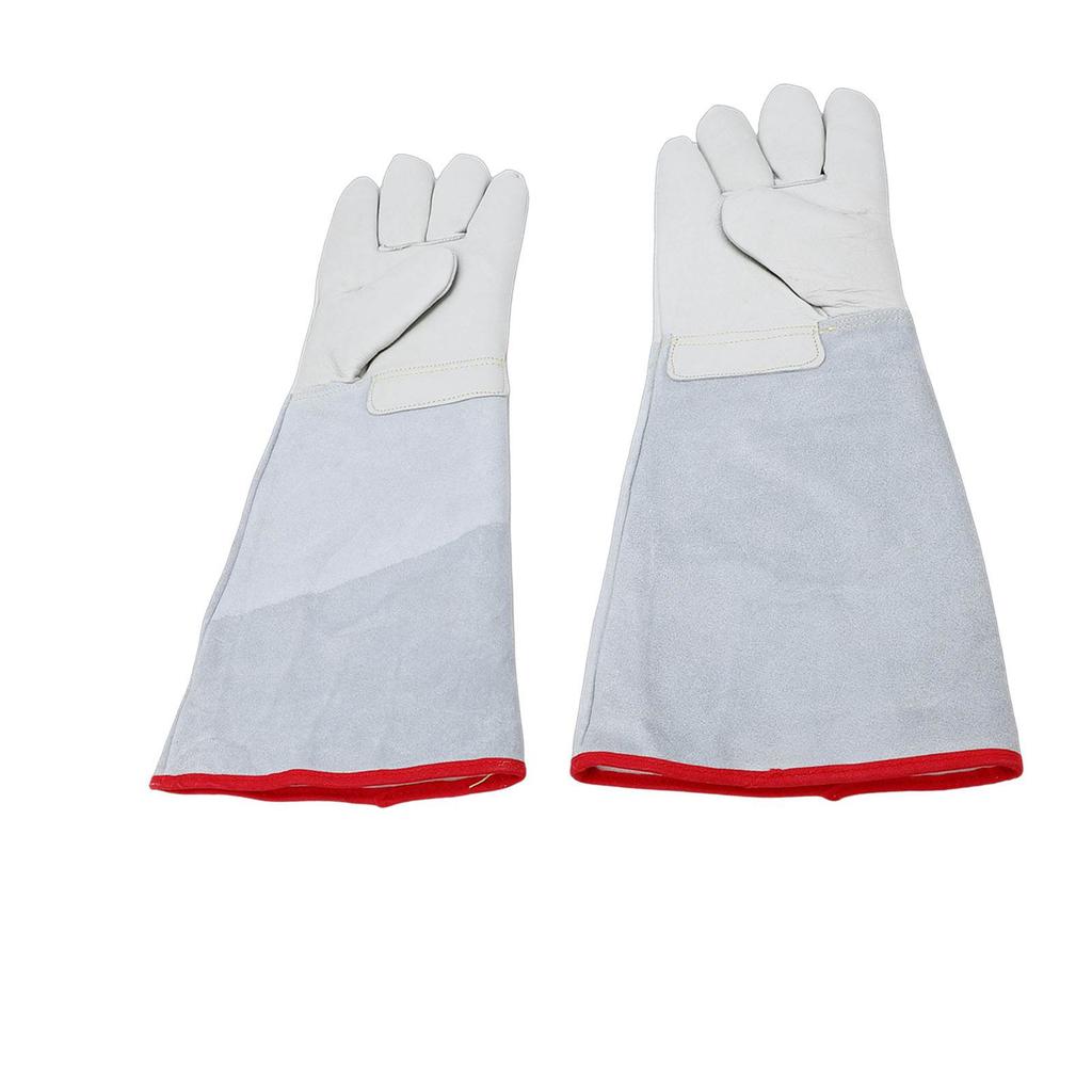 1 Pair Antifreeze Gloves 45cm Long Cowhide Work Gloves for Liquid Nitrogen Dry Ice Handling High and Low Temperature