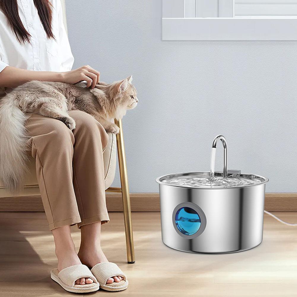 3.2L Pet Water Fountain Water Dispenser Stainless Steel Drinking Fountain Cat Water Fountain for Pets & Small Animals