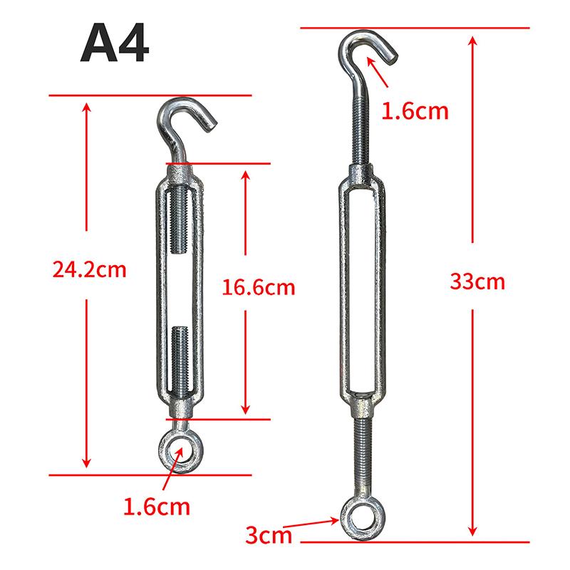 1Pc M6 M8 M10 M12 M14 Stainless Steel Adjust Chain Rigging Hooks Eye Turnbuckle Wire Rope Tension Device Line Oc Oo Cc Type