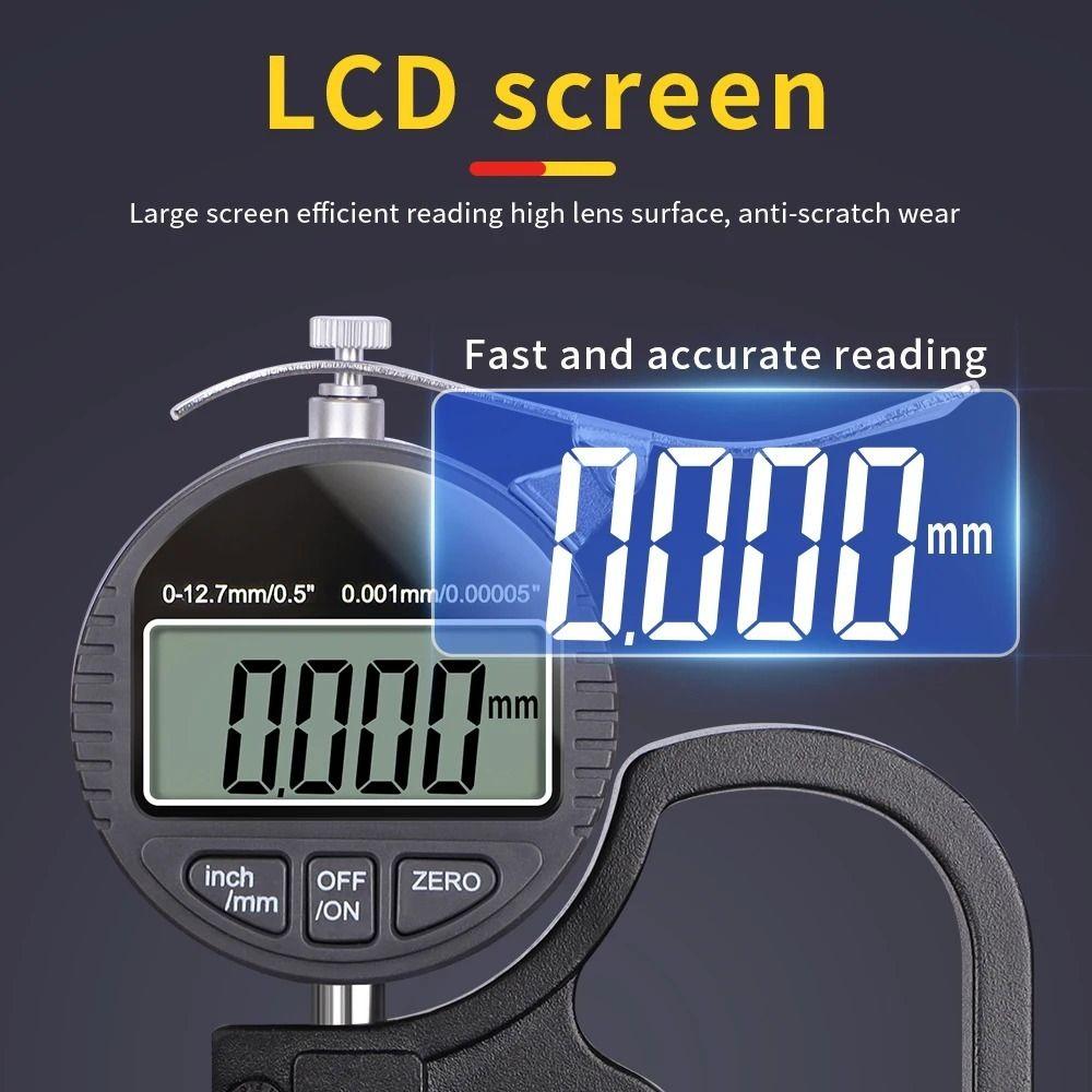 0.01/0.001mm Digital Thickness Tester LCD Screen Display Micrometer Thickness Meter  Thin Metal