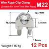 12 Pcs M12-M26 304 Stainless Steel Wire Rope Cable Clip Clamp U Bolt Saddle Fastener