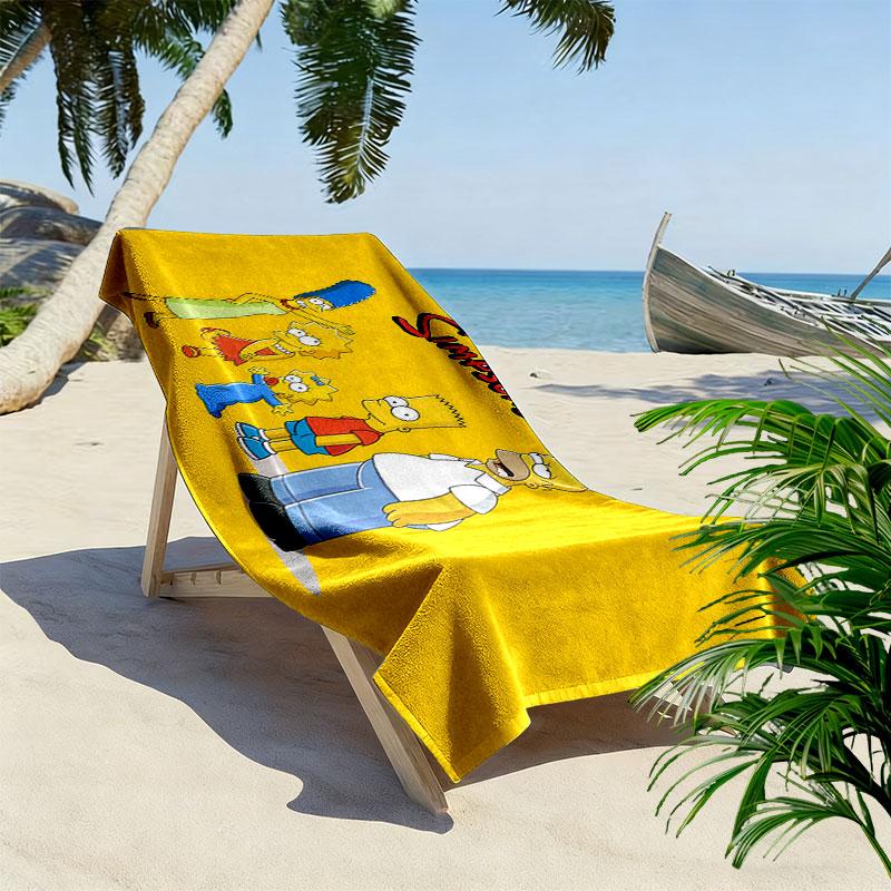 The Simpsons Poster Print Beach Towel, Large Soft Quick Dry Towel for Beach Camping Swimming