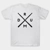 Men Black Print T-shirt Drum Sticks, Drum Lover No-Cut Transfer Paper Print Cotton Tshirt