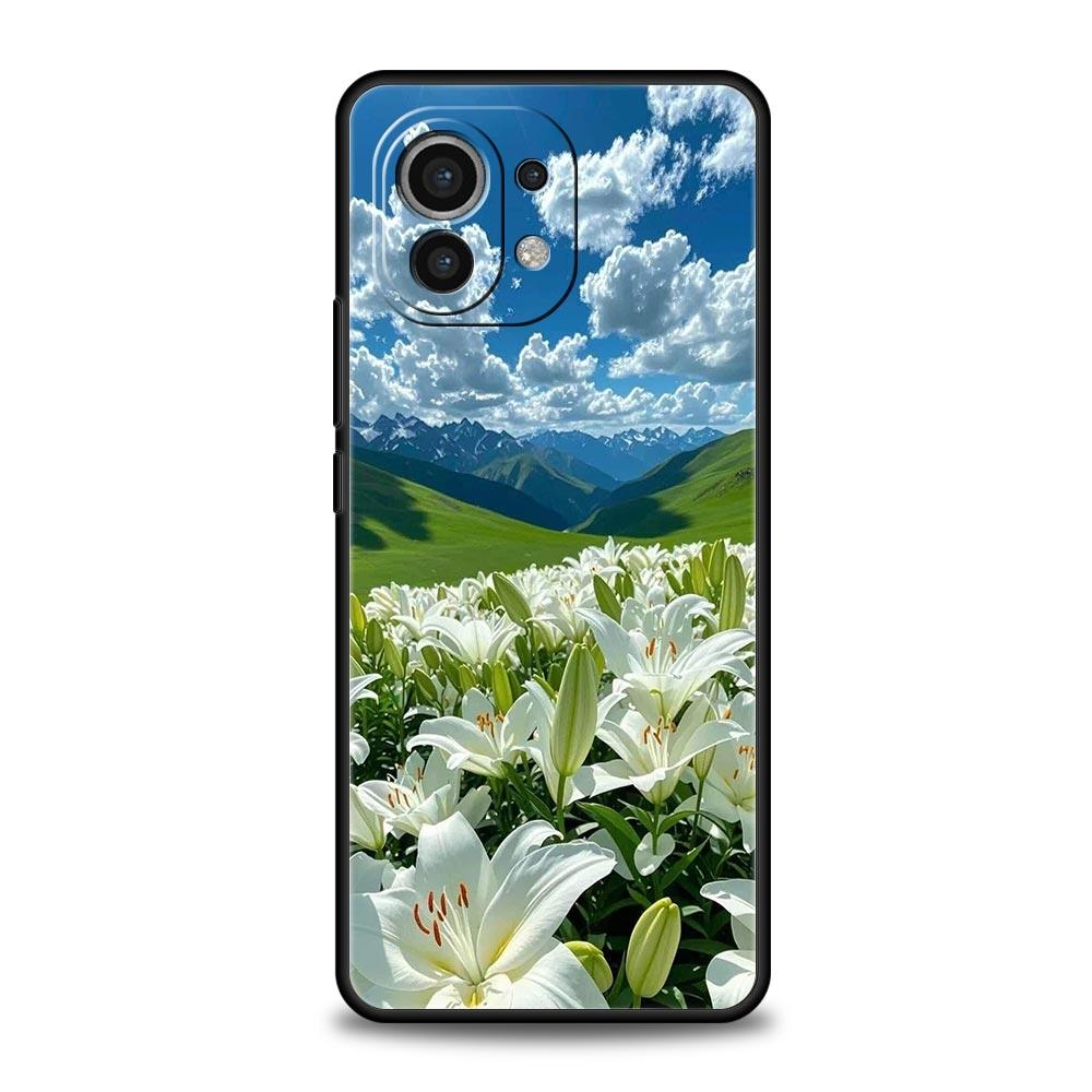 Realistic Lily Flower Print Phone Case For Xiaomi Mi 17 15T 15 14 14T 13T 12T Pro 12 13 Lite 5G 11T Poco X6 X7 X5 Pro Soft Cover