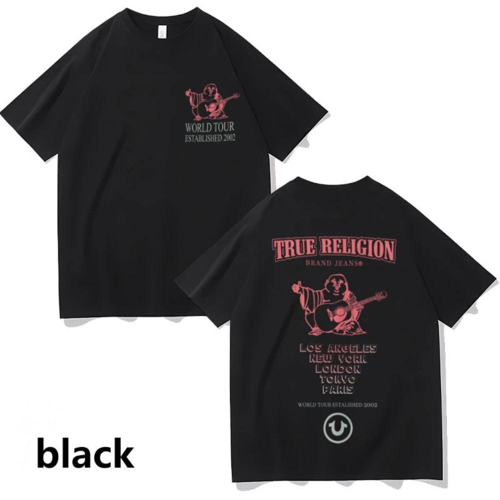 

Горячая Распродажа Классическая Футболка True Religion для Мужчин и Женщин с Принтом Бренда, Дизайнерская Футболка из Хлопка Оверсайз, Летние Топы XXL