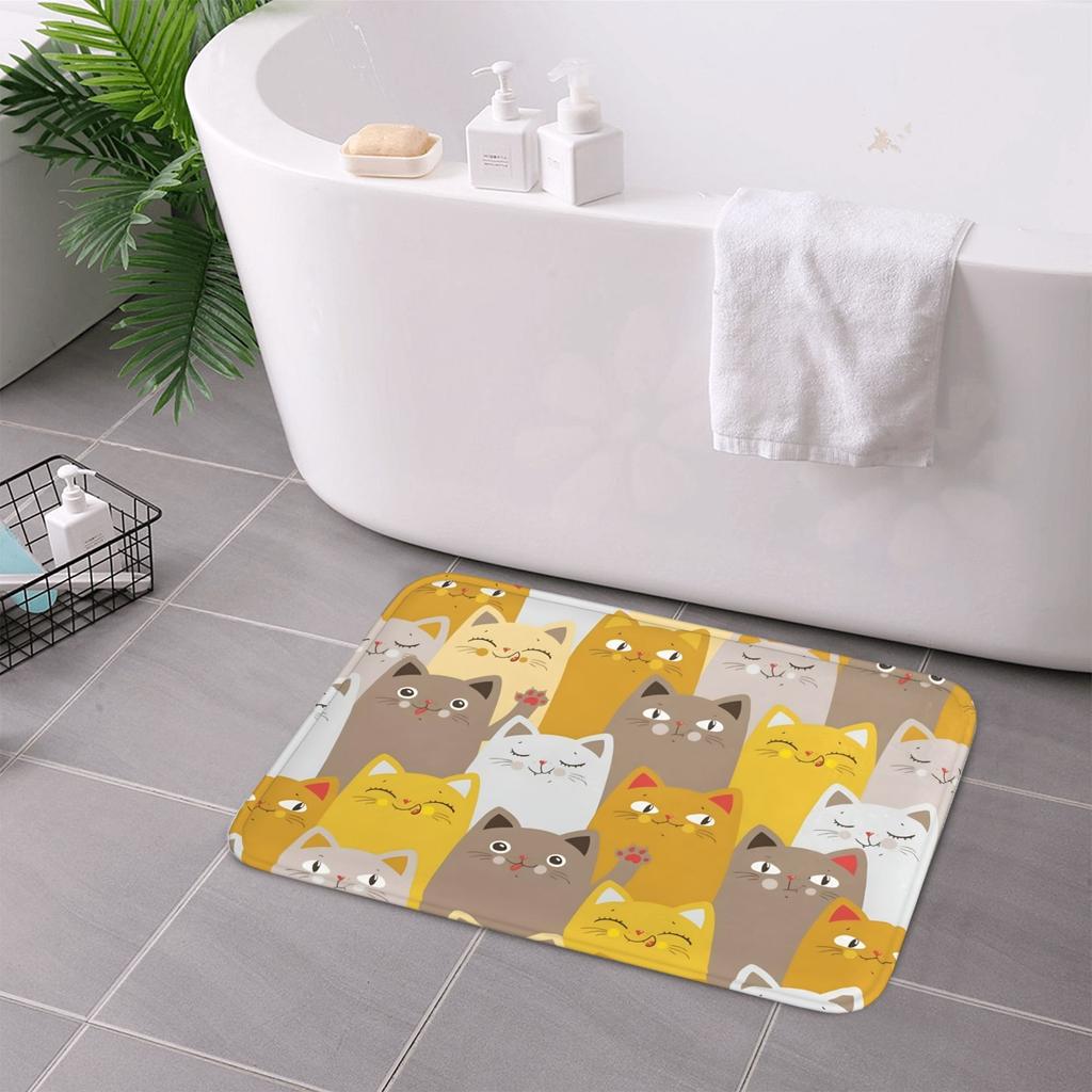 1PC Cats Pattern Kitchen Rug Non-Slip Door Mat Pop design Bathroom Rug Bath Mat Carpet for Home Sink Laundry Decoreeree