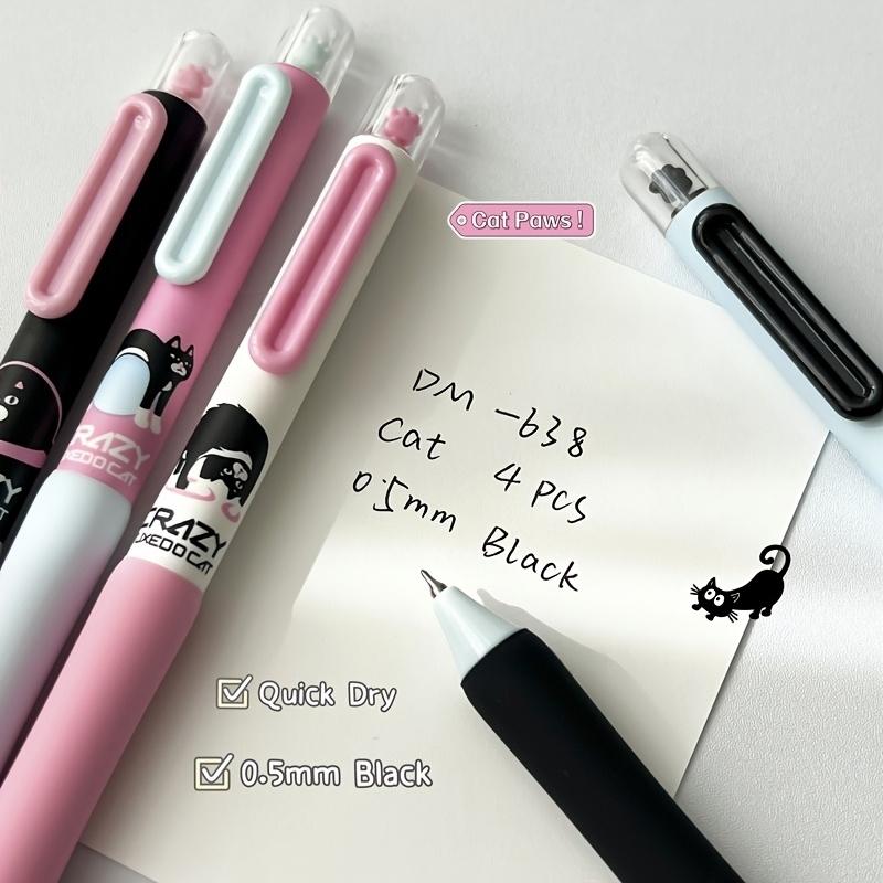 1/4pcs Crazy Tuxedo Cat Gel Ink Pen Cat Paw Rotating Capsule 0.5mm Ballpoint Black Color Quick Dry Smooth Writing