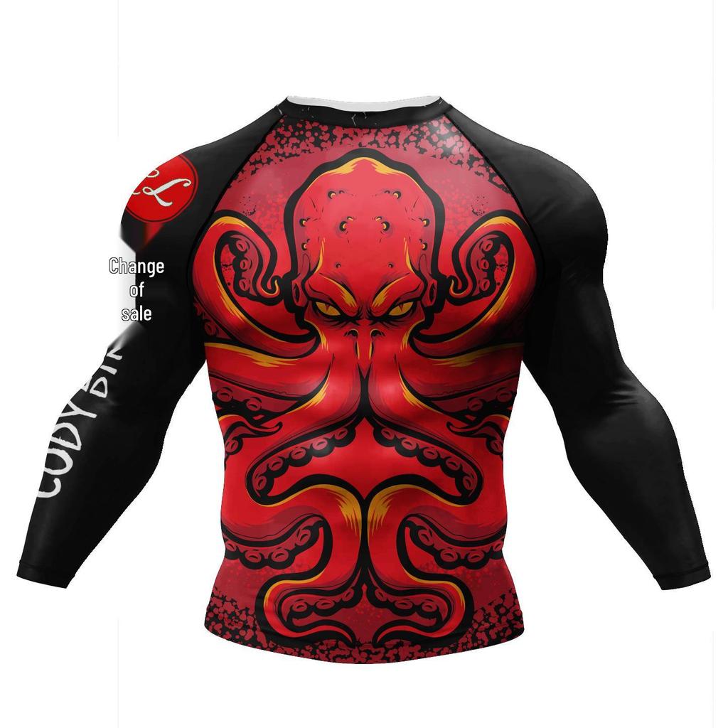 Digital Print Quick-Dry Long Sleeve Training Top - Autumn/Winter Running Tee