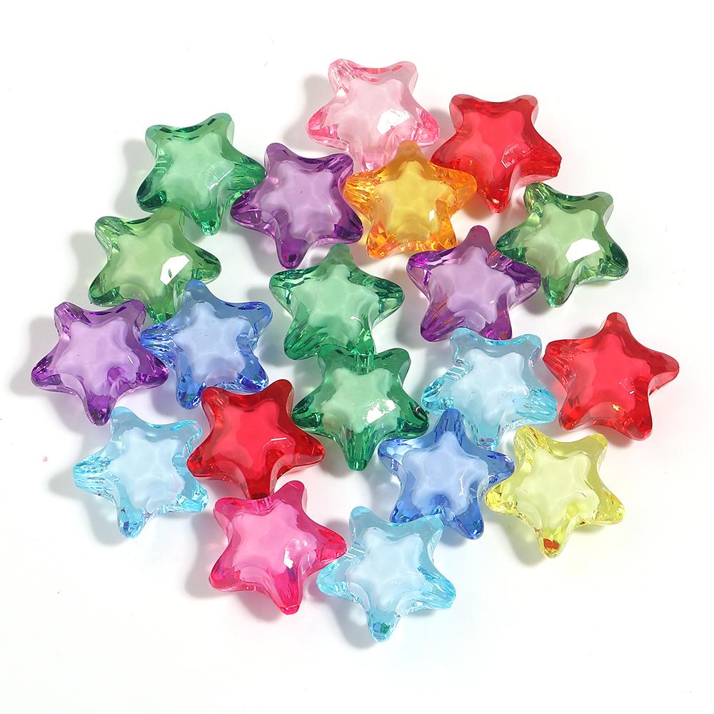 20-50pcs Candy Colored Acrylic Beads Pumpkin Star Butterfly Shape Loose Spaced Beads For DIY Fashion Bracelet Keychain Accessory