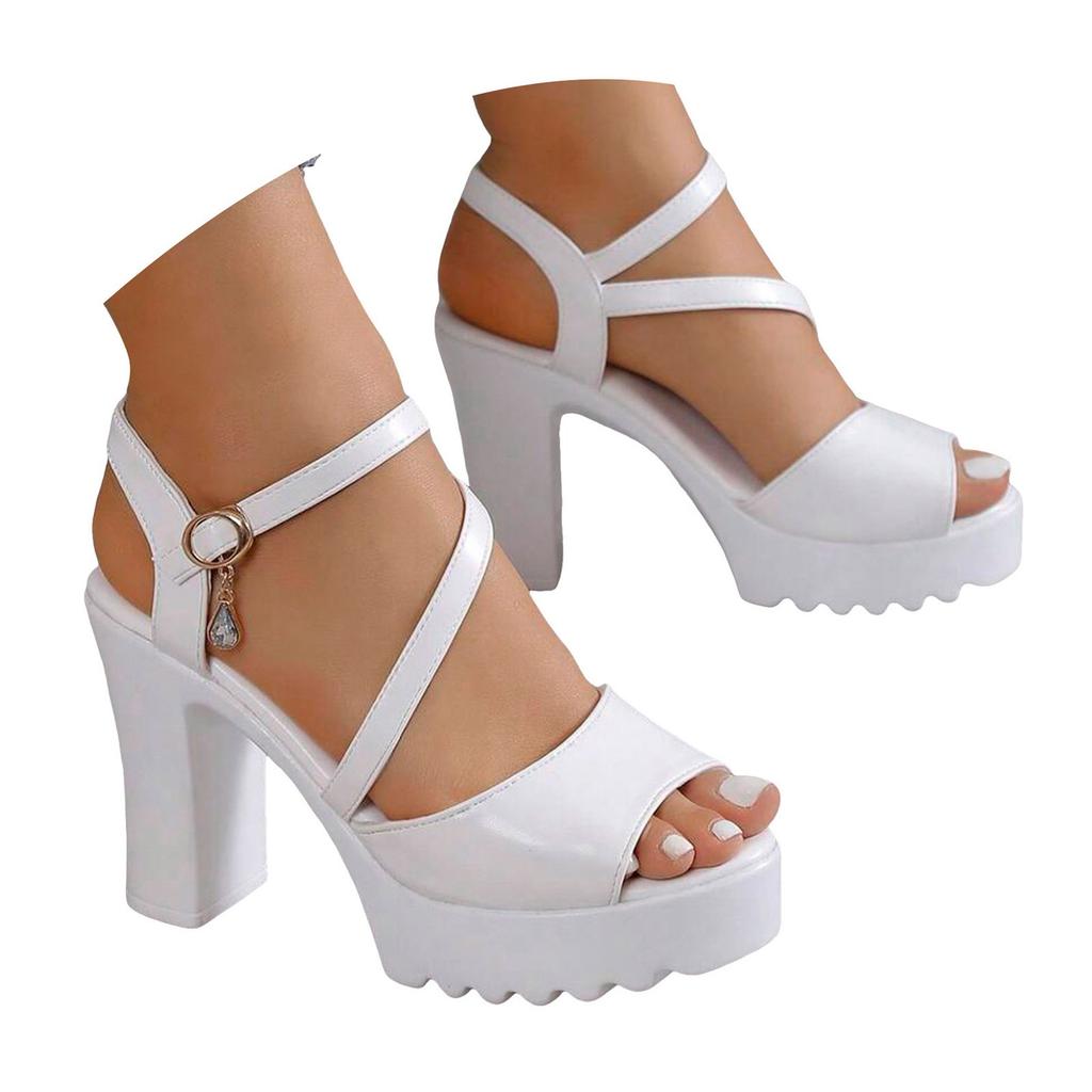 Womens High Heels Platform Wedge Sandals Women'S Flip Flops Chunky High Heels Opentoe Block Dress Bridal Sandalias De TacóN