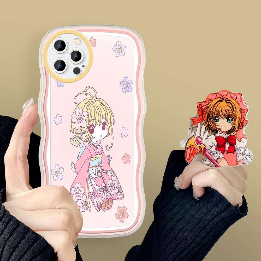 

Держатель подставки Мягкий чехол для телефона samsung Galaxy S23 Ultra 5G S22 S21 S20 FE S10 M23 A11 A72 A32 A03 A33 A03S J7 Prime J6 Симпатичная волна Защитная крышка