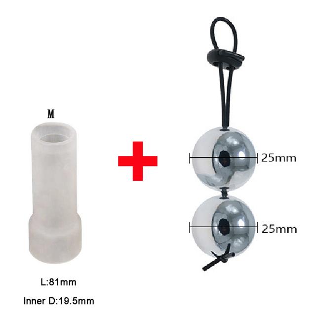 Male Heavy Weight Ball Stretcher Penis Extender Enlarger Ring Hanger Trainning with Glan Sleeve