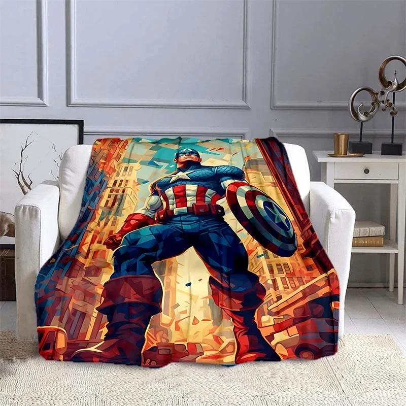 Captain America Printed Blanket Children Adult Blanket Soft and Warm Bedding for Bed Sofa Outdoor Travel Cover Blanket
