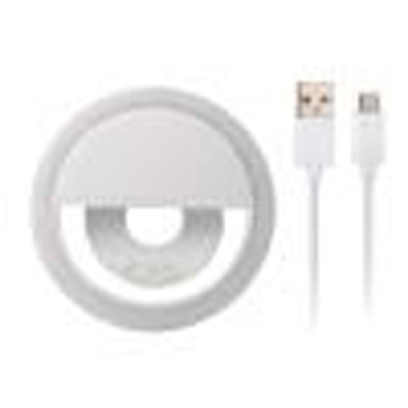 

Adjustable LED Ring Light with Three Brightness Levels USB Rechargeable Clip-On Selfie Light for Mobile Photography Video Streaming One Size білий