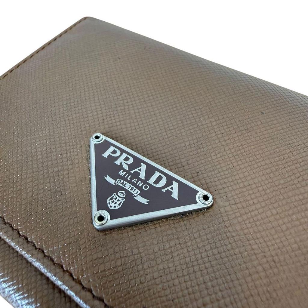 Used PRADA Prada Saffiano Trifold Wallet Brown
