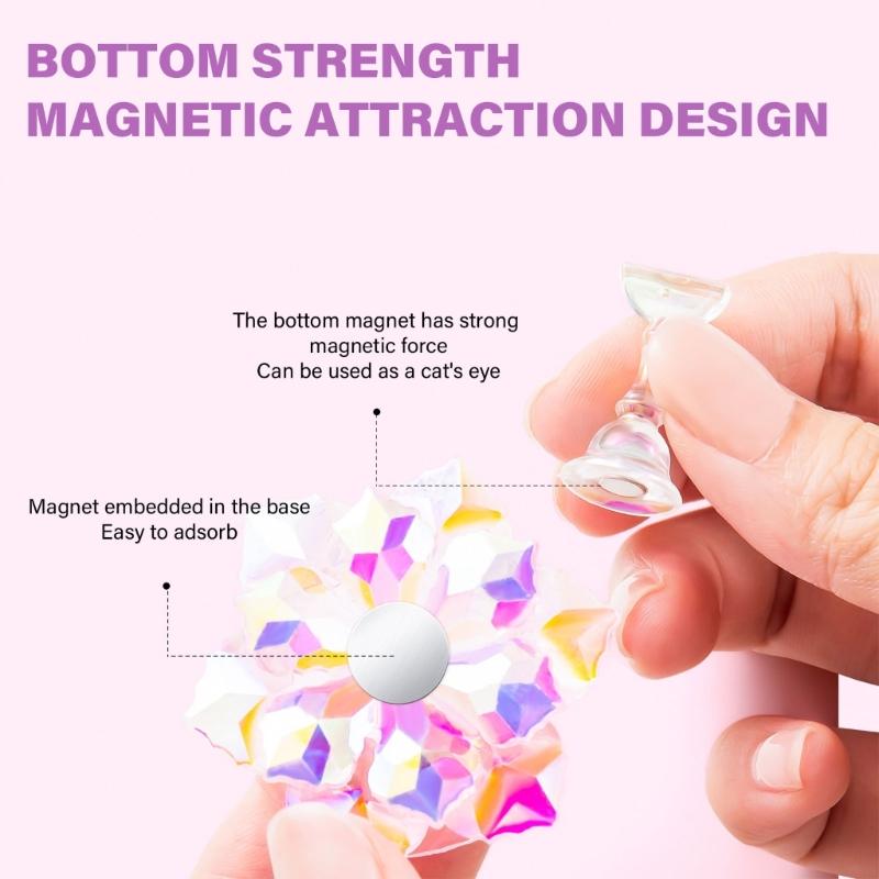 Flower Shape Nail Art Practice Stand Nail Holder Magnetic Practice Nail Stand False Nail Holder for Display Painting