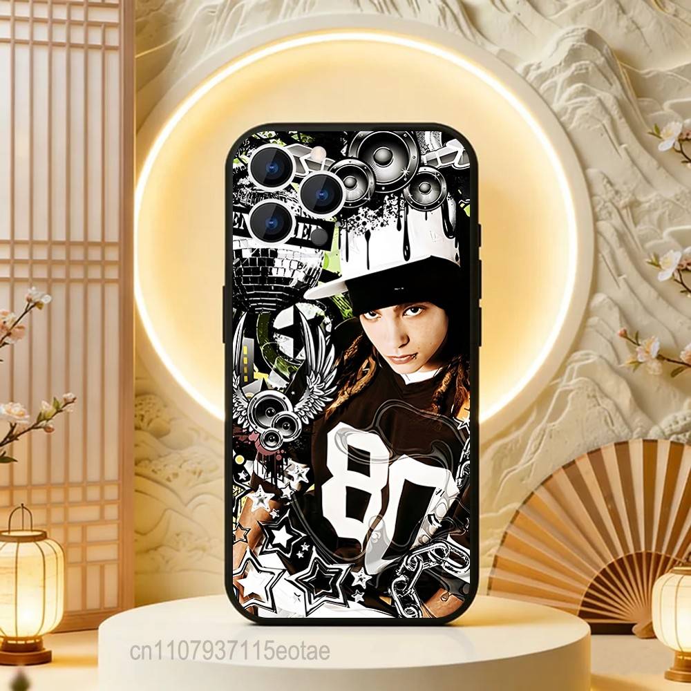 Singer Tom Bill K-Kaulitz Phone Case Silicone Soft For IPhone 16,17,15,11,13,12,14,Mini,Pro,Max,Plus,Air,E Black