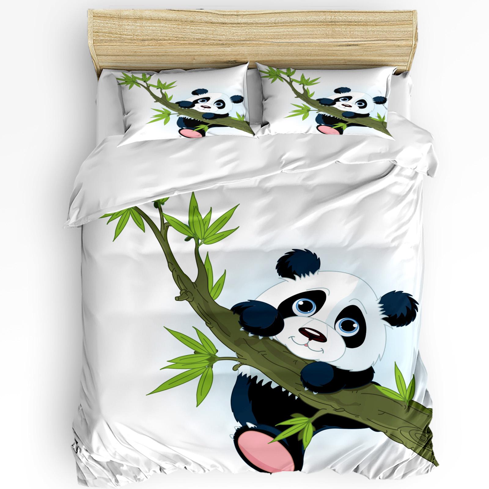 

Cartoon Kawaii Panda Duvet Cover Bed Bedding Set Home Textile Quilt Cover Pillowcases Bedroom Double Bedding Set No Sheet 135x200cm