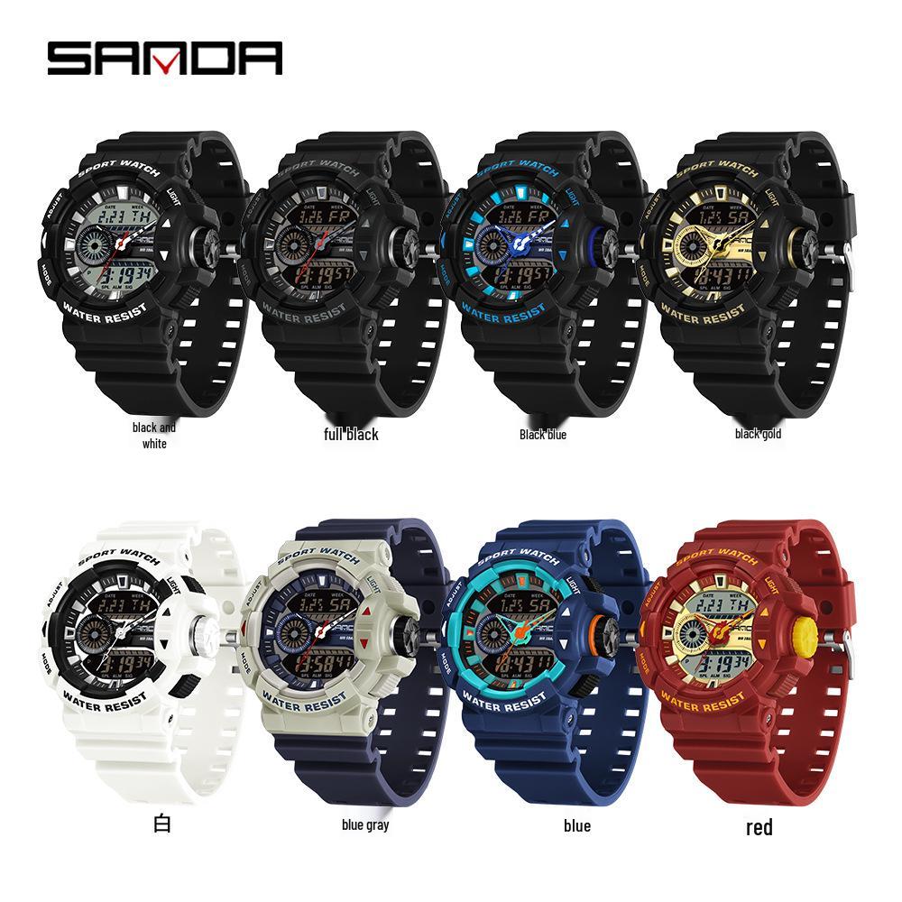 Sanda Unisex Luminous Sports Watch: Trendy, Waterproof, and Ideal for High School Students
