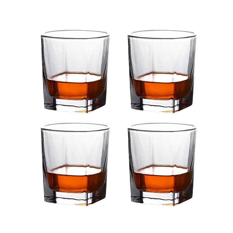 235ml 4pcs Set Beer Brandy Foreign Wine Glasses European Crystal Whiskey Glass Transparent Drinkware Liquor Goblet Beverage Cup