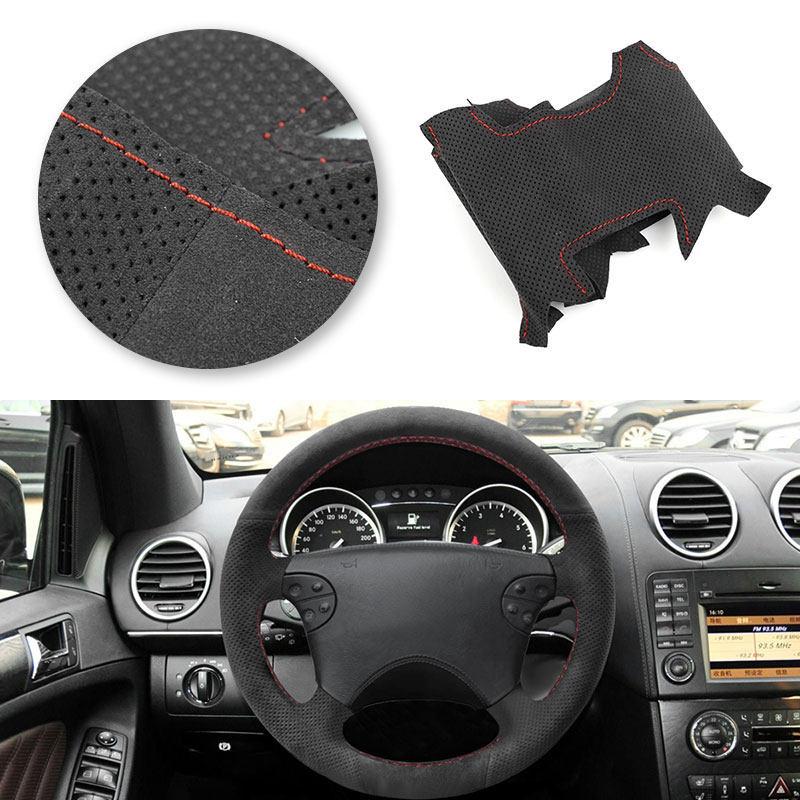 Car Interior For Mercedes Benz E-Class W210 CLK-Class W208 C208 G-Class W463 1999-2003 Steering Wheel 1.2mm Suede Leather Cover