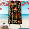Feurige Skelette entzünden Abenteuer Druck Strandtuch, schnell trocknend, geeignet für Reisen, Outdoor-Sport, Joggen, den Strand und Schwimmen, Geschenk