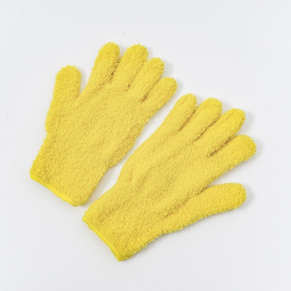 1 pair Reusable Car Care Absorbent Coral Fleece Dust Remover Removal Cleaner Cleaning Glove