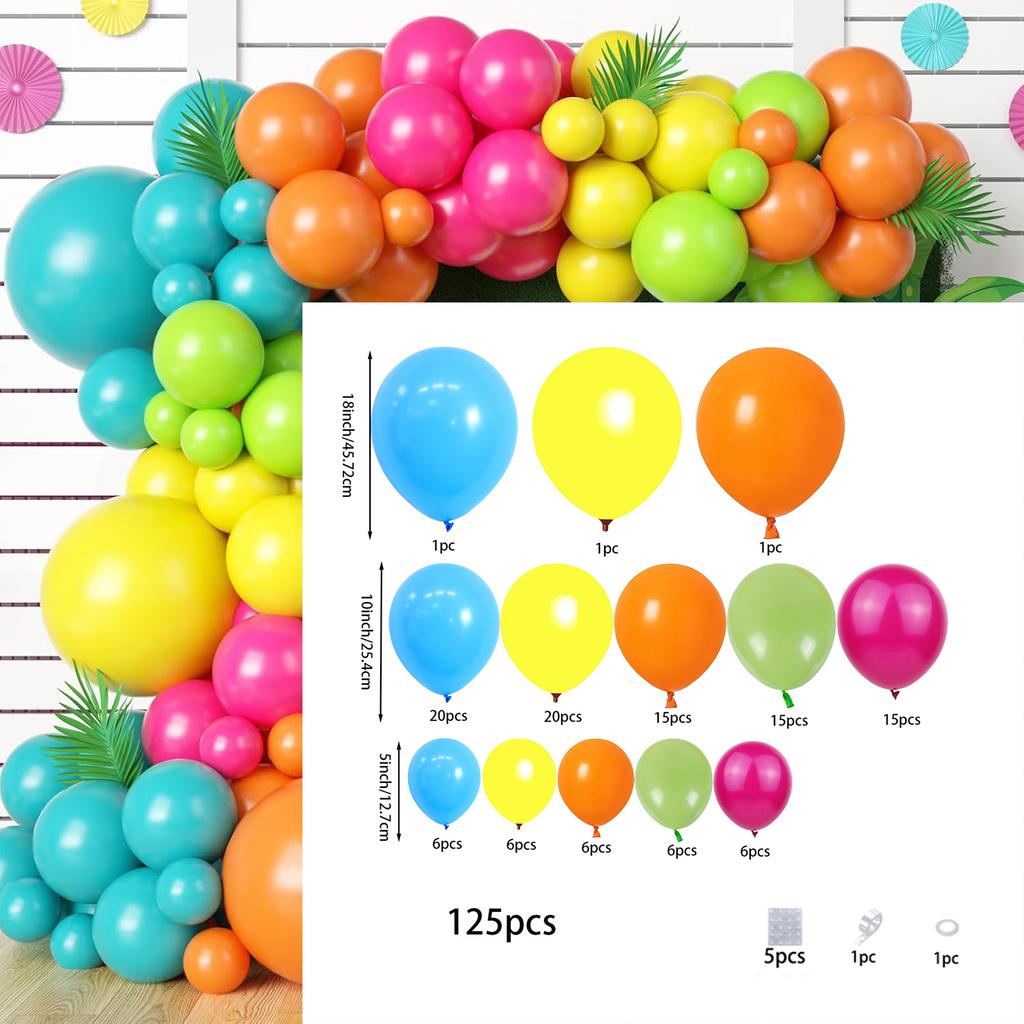 Summer Tropical Balloon Arch Set Rainbow Balloon Garland Set Perfect for Hawaiian Pool Party Decorations