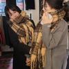 Retro Maillard Atmosphere Scarf for Women In Winter Warm and Cold Proof Thickened Shawl Plush and Versatile Scarf