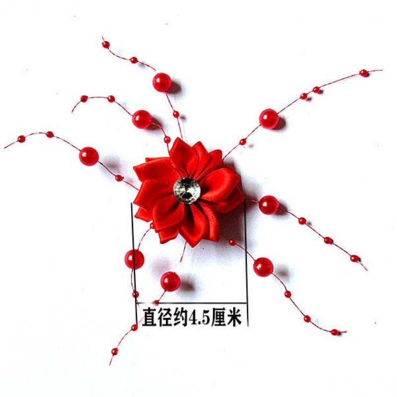 2Pc Korean Headdress Bridal Head Flower Small Wrinkle Chrysanthemum Rose Flower Handmade Jewelry Wedding Dress Disc Hair Dancing Hairpin
