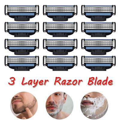 4/8/12 Pcs Shaving Razor Blades For Shaving Face Care 3 Layer Razor Replacement Heads