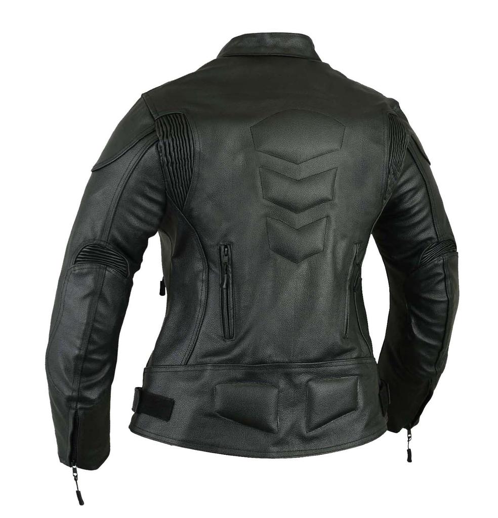 GearX Jachetă de motocicletă pentru femei Impact Jachetă de piele pentru motociclete pentru femei