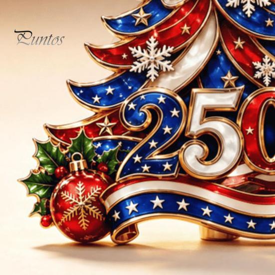 Durable Waterproof Hanging Tags 250 Anniversary USA Christmas Tree Ornament, 2D Acrylic 1776-2026 250th Ornaments Decoration, Fourth of July