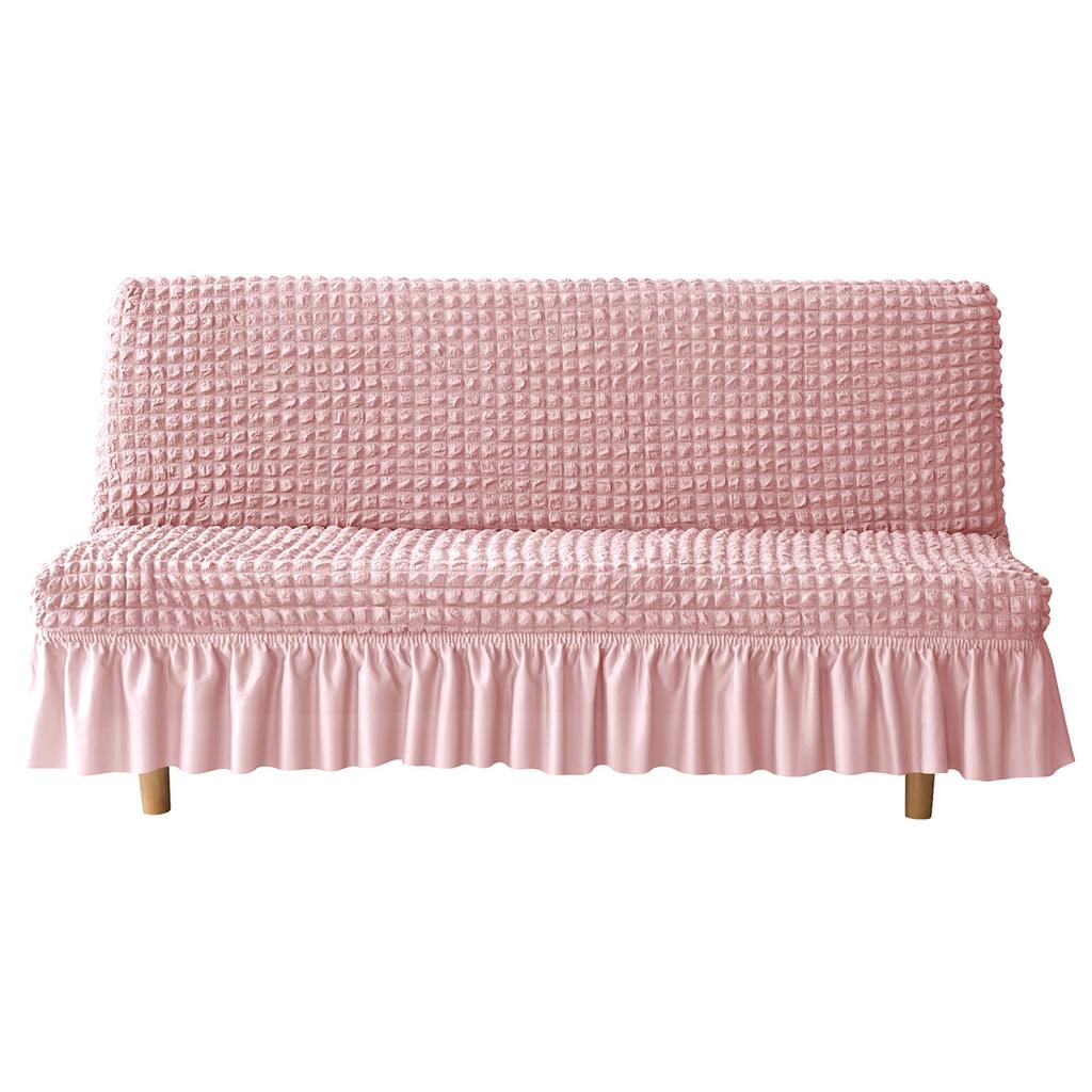 1PC M/L Seater Seersucker Futon Sofa Lipcover High Stretch Sofa Bed Skirt Cover Corner Sofa Protector Elastic Corner Couch Cover