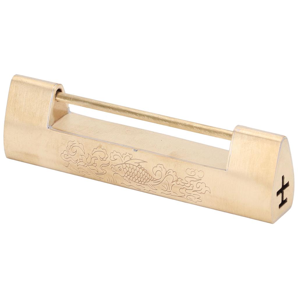 Brass Antique Padlock 8cm Spacing Delicate Chinese Old Style Jewelry Box Padlock with Key